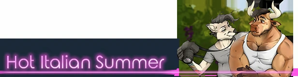 Il banner della storia Hot Italian Summer mostra Alex e Valentino vestiti.