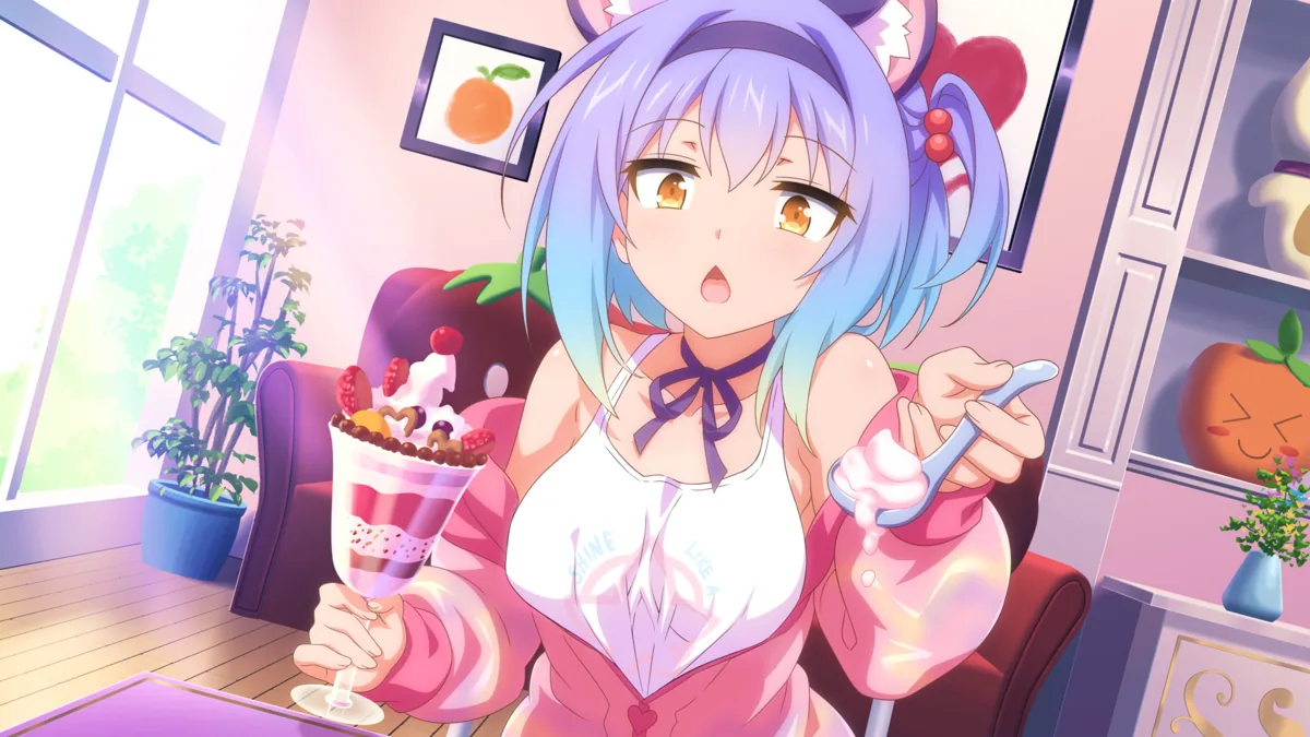 Un personaggio completamente vestito si gode un dolce in un caffè.