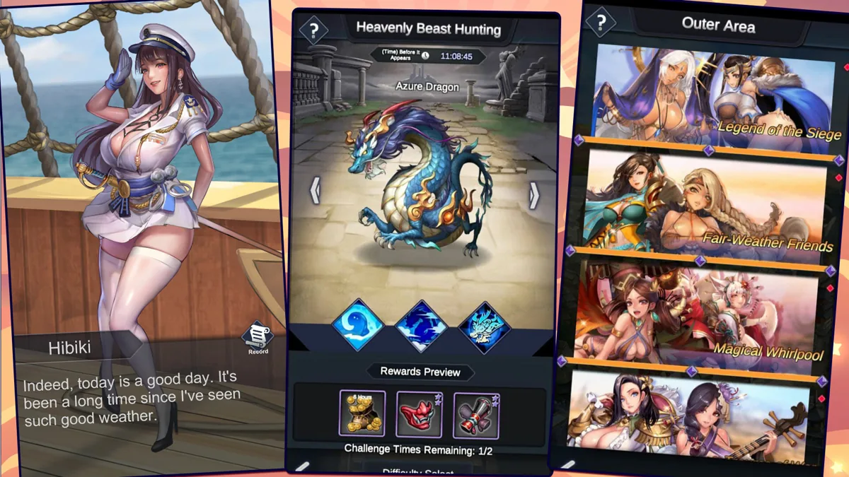 Character dialogue and the Heavenly Beast Hunting menu.