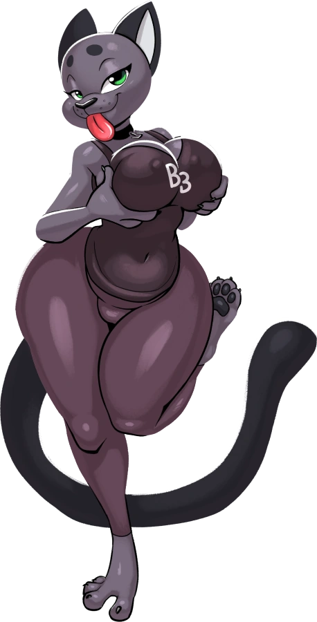 L'illustrazione ufficiale di Cathy mostra la musicista felina grigia con un abbigliamento da studio nero.