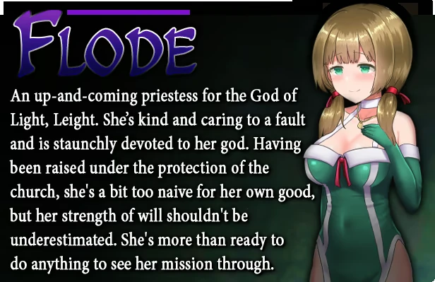 El perfil oficial de Flode junto a su atuendo de sacerdotisa verde y blanco.